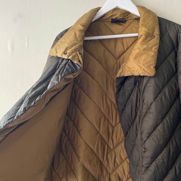 Scotch & Soda Olive Green / Mustard Puffer Jacket w/ Button Details -  Size S - Picture 12 of 13